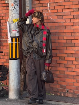 「アイテム（手袋）」を使った、おやすみくん💤さん（メンズ・170cm）の秋コーディネート