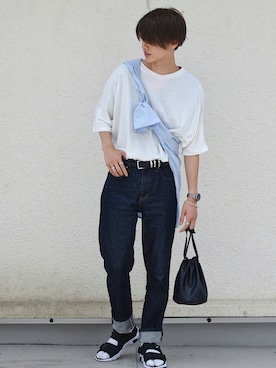 「Chikashitsu +（チカシツプラス）のアイテム」を使った、おやすみくん💤さん（メンズ・170cm）の夏コーディネート