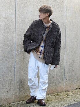 「coen」｜「アイテム（ブルゾン）」を使った、おやすみくん💤さん（メンズ・170cm）の冬コーディネート