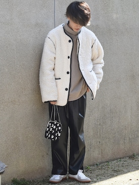 「coen」｜「アイテム（ブルゾン）」を使った、おやすみくん💤さん（メンズ・170cm）の春コーディネート