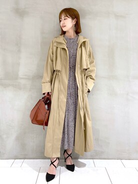 「秋先取りコーデ」｜「アイテム（トレンチコート）」を使った、みっちーさん（レディース・156cm）の秋コーディネート