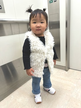 「DOUBLE_B（ダブルビー）のアイテム」を使った、Aさん（キッズ・80cm）の冬コーディネート