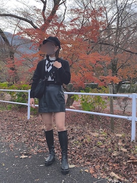 「H&M（エイチ・アンド・エム）のアイテム（カーディガン/ボレロ）」を使った、yuuuu.☺︎さん（レディース・158cm）の秋コーディネート