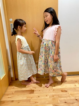 「フラワープリント」｜arinko★★★★さん（キッズ・110cm）の夏コーディネート