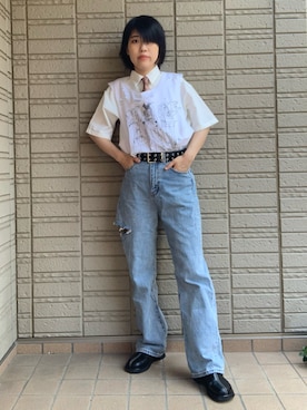 ネクタイを使った ベルト のレディース人気ファッションコーディネート Wear
