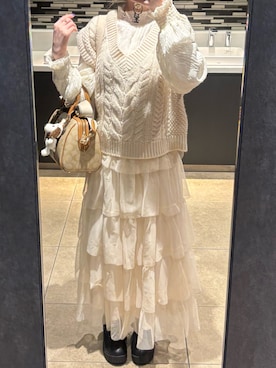 「アイテム（ベスト）」を使った、まいみ🐼さん（レディース・143cm）の秋コーディネート