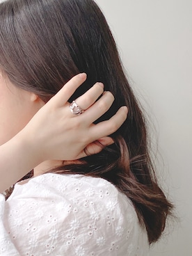 「BLOOM（ブルーム）のアイテム（リング）」を使った、本社スタッフ（BLOOM ONLINE STORE）さん（レディース・156cm）の夏コーディネート