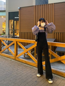 「SLY（スライ）のアイテム（オールインワン・サロペット）」を使った、re!naさん（レディース・164cm）の夏コーディネート