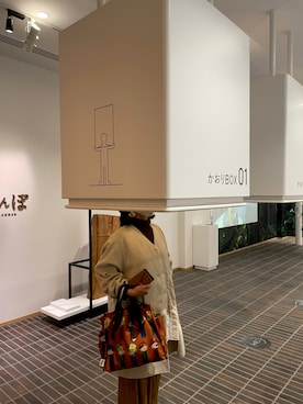 「niko and...（ニコアンド）のアイテム（ノーカラーコート）」を使った、korosuke0620さん（レディース・152cm）の秋コーディネート