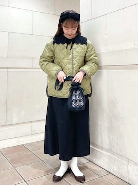 「ヘアバンド」｜「アイテム（ブルゾン）」を使った、kanaさん（レディース・163cm）の冬コーディネート