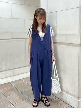 「カシュクール」｜「アイテム（サロペット/オーバーオール）」を使った、kanaさん（レディース・163cm）の夏コーディネート