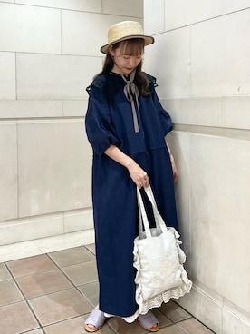 「Samansa Mos2（サマンサ モスモス）のセパレートサンダル（サンダル）」を使った、kanaさん（レディース・163cm）の春コーディネート