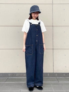 「フレンチガーリー」｜「アイテム（オールインワン・サロペット）」を使った、kanaさん（レディース・161cm）の夏コーディネート