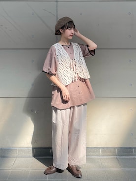 「Samansa Mos2（サマンサ モスモス）のアイテム（シャツ/ブラウス）」を使った、kanaさん（レディース・163cm）の夏コーディネート