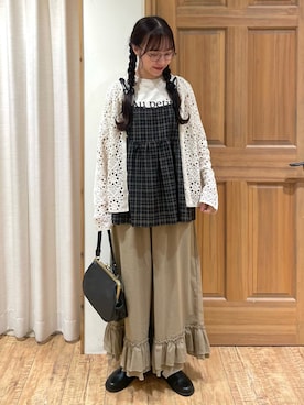 「ニットカーディガン」｜kanaさん（レディース・163cm）の秋コーディネート