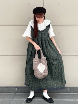 「アイテム（ハンチング/ベレー帽）」を使った、kanaさん（レディース・161cm）の春コーディネート
