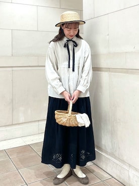 「リボンハット」｜kanaさん（レディース・163cm）の春コーディネート