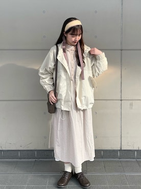 「アイテム（マウンテンパーカー）」を使った、kanaさん（レディース・163cm）の春コーディネート