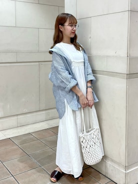 「Samansa Mos2（サマンサ モスモス）のセパレートサンダル（サンダル）」を使った、kanaさん（レディース・163cm）の春コーディネート