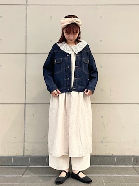 「スクエアトゥ」｜「アイテム（デニムジャケット）」を使った、kanaさん（レディース・163cm）の夏コーディネート