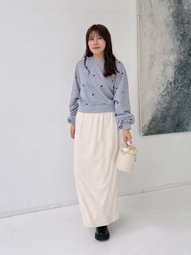 「アイテム（スウェット）」を使った、Renaさん（レディース・155cm・20代）の夏コーディネート