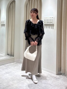 「mysty woman（ミスティウーマン）のリボンスタッズバレエ  292512（バレエシューズ）」を使った、Renaさん（レディース・155cm）の春コーディネート