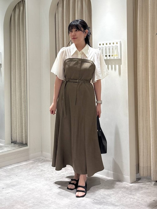 mysty woman フレアスリーブドッキングワンピース 328280 追加1］フレアスリーブドッキングワンピース 328280（ワンピース
