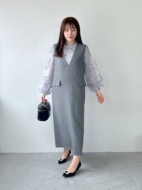 セール】フローラルレース刺繍ロングスリーブブラウス 137062