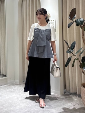 「mysty woman（ミスティウーマン）のビシルエットマーメイドスカート 126095（スカート）」を使った、Renaさん（レディース・155cm・20代）の夏コーディネート