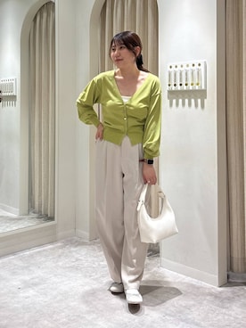 「mysty woman（ミスティウーマン）のリボンスタッズバレエ  292512（バレエシューズ）」を使った、Renaさん（レディース・155cm）の春コーディネート