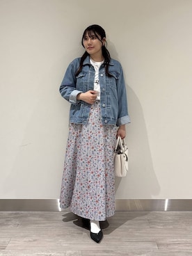 「mysty woman（ミスティウーマン）のリボンモチーフバック　 283504（ショルダーバッグ、ホワイト系）」を使った、Renaさん（レディース・155cm）の春コーディネート