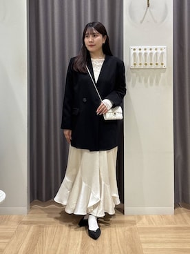 「mysty woman（ミスティウーマン）のアソートベルトパンプス 639497（パンプス、ブラック系）」を使った、Renaさん（レディース・155cm）の春コーディネート