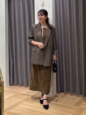 「アイテム（シュシュ）」を使った、Renaさん（レディース・155cm・20代）の秋コーディネート