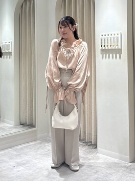 「mysty woman（ミスティウーマン）のリボンスタッズバレエ  292512（バレエシューズ）」を使った、Renaさん（レディース・155cm）の春コーディネート