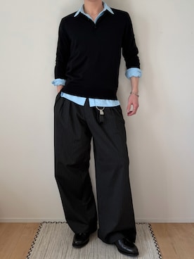 「EASENCE（イーズエンス）のアイテム」を使った、けんけん。さん（メンズ・180cm）の春コーディネート