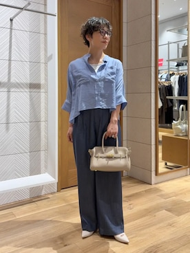 「MILOS（ミロス）のアイテム」を使った、隈元さん（レディース・158cm）の夏コーディネート