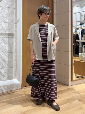 「＆MyuQ（アンドミューク）のアイテム」を使った、隈元さん（レディース・158cm）の夏コーディネート