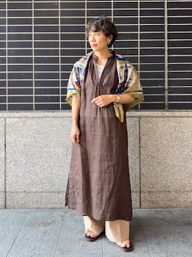 「BINDU（ビンドゥー）のアイテム」を使った、隈元さん（レディース・158cm）の夏コーディネート