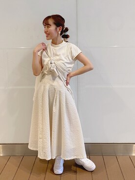 「earthstaff」｜なぽんさん（レディース・150cm）の夏コーディネート