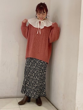 「earthstaff」｜なぽんさん（レディース・150cm）の冬コーディネート