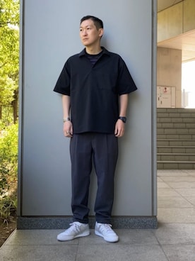 「MONKEY TIME（モンキータイム）のアイテム」を使った、慈道 一磨さん（メンズ・173cm）の春コーディネート