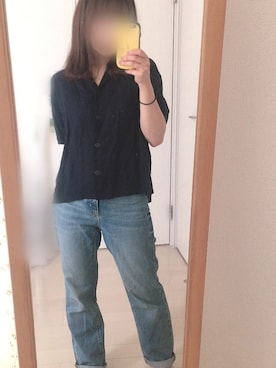 「ハイウエストストレートジーンズ」｜こんぺいとうさん（レディース・153cm）の夏コーディネート