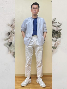 「UNIVERSAL LANGUAGE（ユニバーサルランゲージ）のアイテム（パンツ）」を使った、ひじきさん（メンズ・168cm）の夏コーディネート