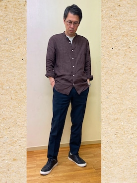 「UNIVERSAL LANGUAGE（ユニバーサルランゲージ）のアイテム（パンツ）」を使った、ひじきさん（メンズ・168cm）の夏コーディネート
