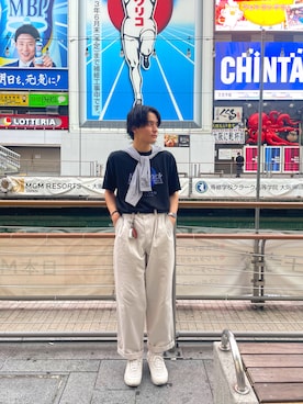 「アイテム（シャツ/ブラウス、シルバー系）」を使った、Daichiさん（メンズ・177cm）の夏コーディネート