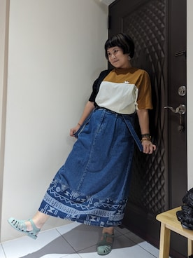 「blue」｜「アイテム（スカート）」を使った、Sweet Appleさん（レディース・155cm）の秋コーディネート