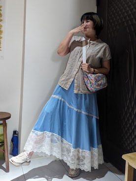 「blue」｜「アイテム（アンサンブル）」を使った、Sweet Appleさん（レディース・155cm）の夏コーディネート