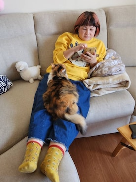 「go slow caravan（ゴースローキャラバン）のアイテム（その他トップス）」を使った、Sweet Appleさん（レディース・155cm）の冬コーディネート