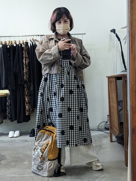 「go slow caravan（ゴースローキャラバン）のアイテム（バックパック/リュック）」を使った、Sweet Appleさん（レディース・155cm）の春コーディネート