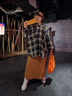 「アイテム（バッグ、オレンジ系）」を使った、Sweet Appleさん（レディース・155cm）の冬コーディネート